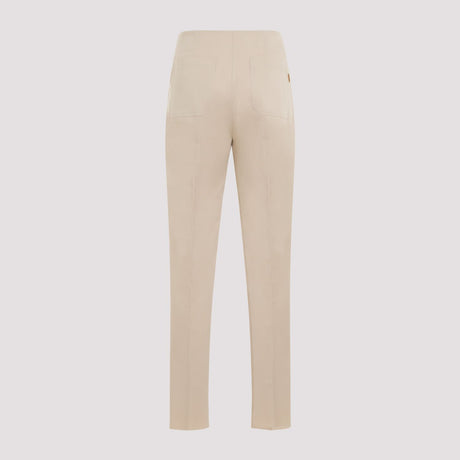 MAX MARA Cotton Twill Pants for Women in Nude & Neutrals - SS24 Collection