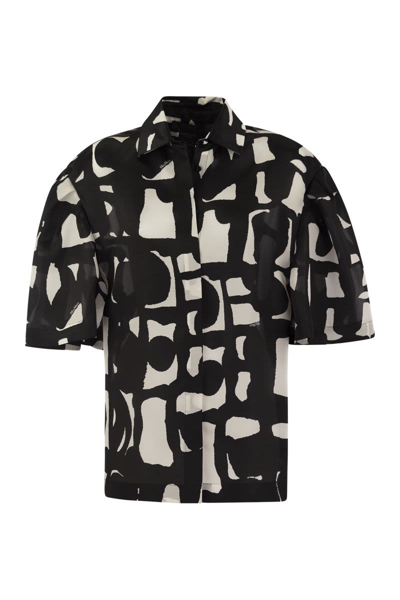 MAX MARA Printed Silk Light Knit Shirt - Black - Women's Clothing