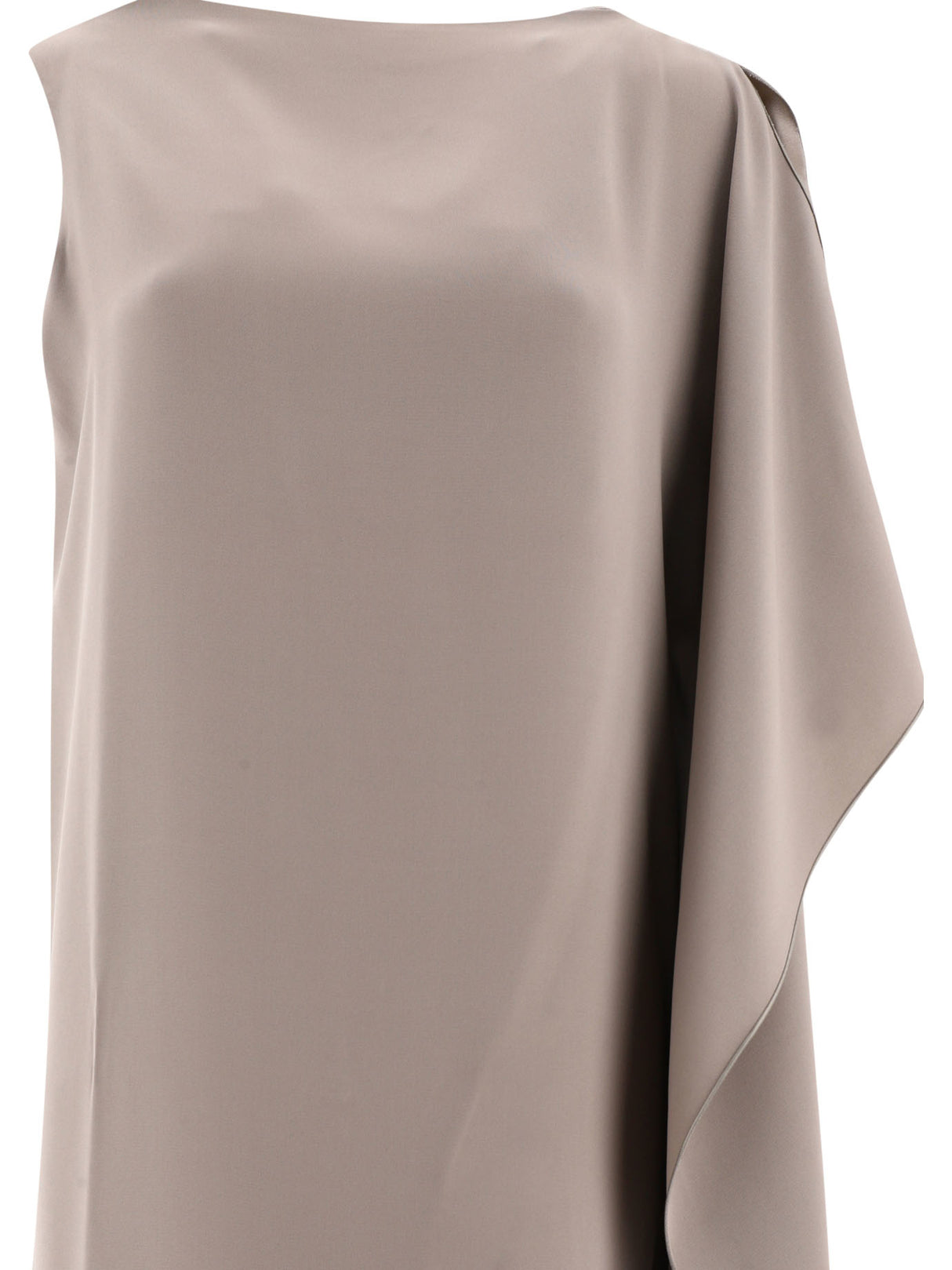 MAX MARA PIANOFORTE Elegant Gray One-Shoulder Silk Dress for Women