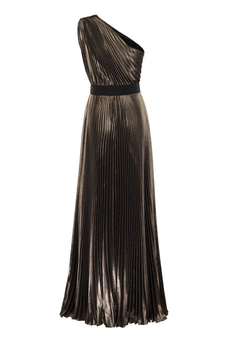 MAX MARA One-Shoulder Silk Lamé Dress in Gold for Women - Spring/Summer 2024 Collection