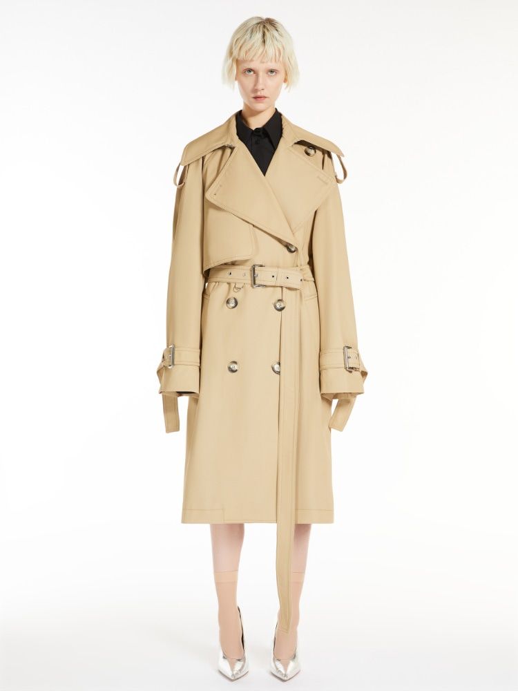 MAX MARA SPORTMAX Beige Embroidered Raincoat for Women - SS24 Collection