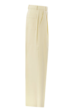 MAX MARA SPORTMAX Beige Cotton Blend Pants for Women - SS24 Collection