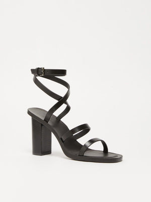 MAX MARA Sleek Black Leather Sandals for Women - SS24 Collection