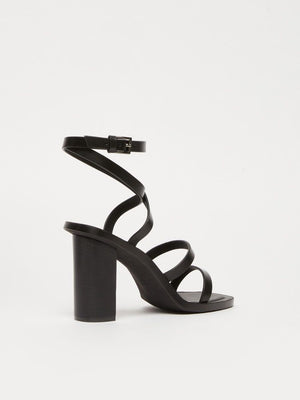 MAX MARA Sleek Black Leather Sandals for Women - SS24 Collection