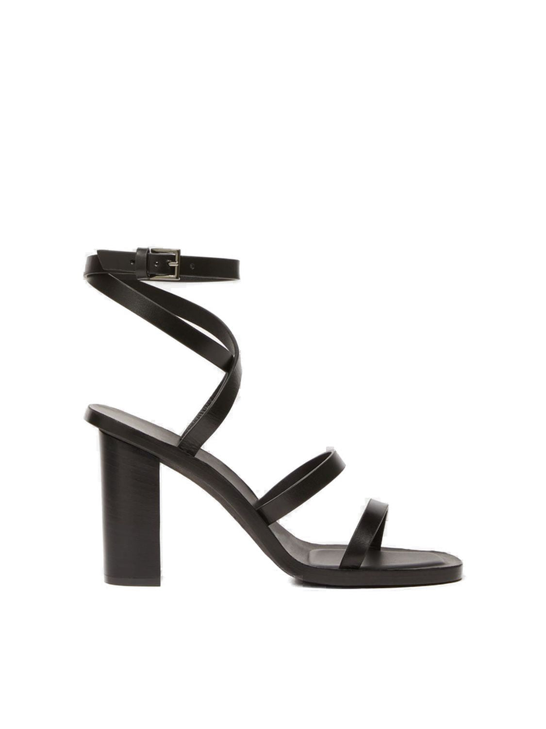 MAX MARA Sleek Black Leather Sandals for Women - SS24 Collection