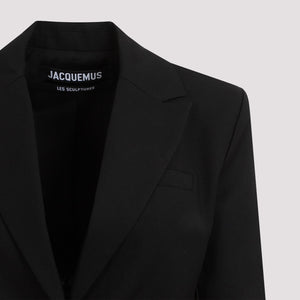 JACQUEMUS Black Wool Mini Dress for Women for SS24