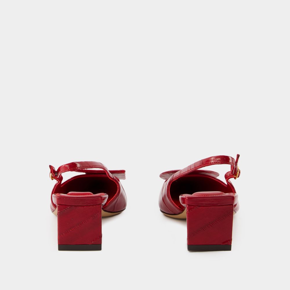 JACQUEMUS Chic Red Slingback Pumps