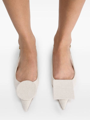 JACQUEMUS Textured Pointed Toe Slingbacks