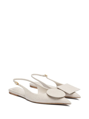 JACQUEMUS Textured Pointed Toe Slingbacks