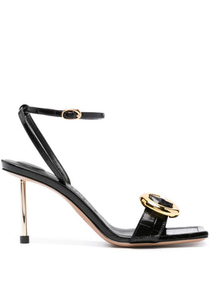 JACQUEMUS High Heel Crossover Strap Sandals with Ankle Buckle - 100MM