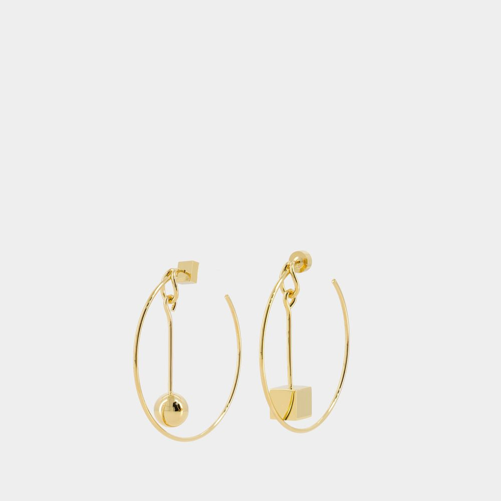 JACQUEMUS Golden Knot Mini Hoop Earrings