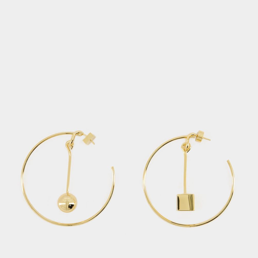 JACQUEMUS Golden Knot Mini Hoop Earrings