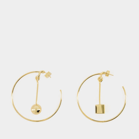 JACQUEMUS Golden Knot Mini Hoop Earrings