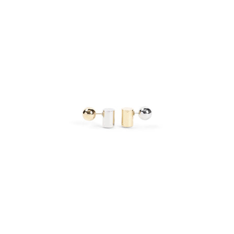 JACQUEMUS Mini Metallic Two-Tone Plated Brass Earrings