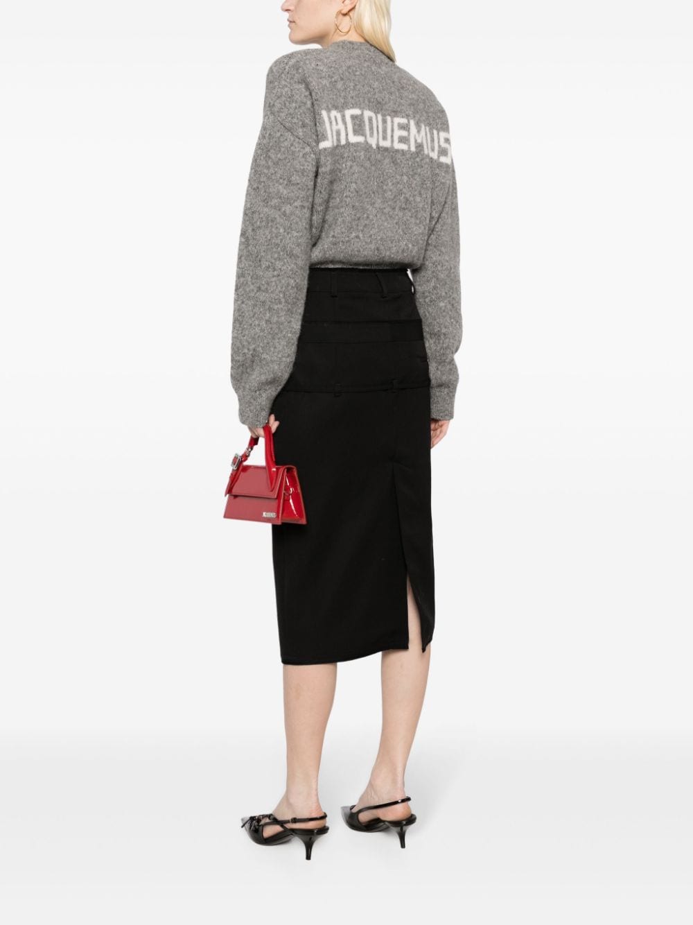 JACQUEMUS Brushed Effect Ribbed Knit Crew Neck Sweater