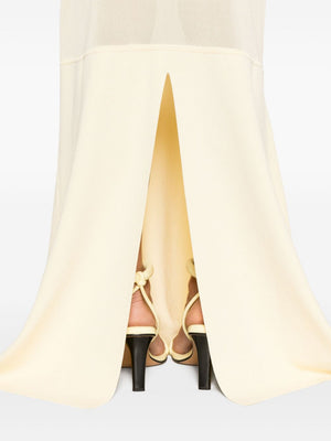 JACQUEMUS Light Yellow Mermaid Dress with Spaghetti Straps