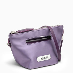 Satin Tote Handbag with Leather Detailing and Silver-Tone Hardware