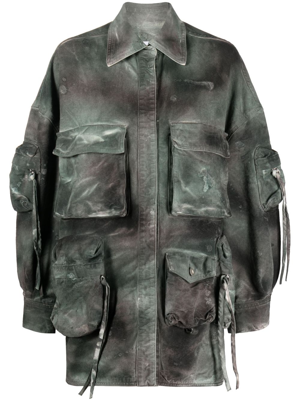 Olive Green Camouflage Denim Jacket - SS24 Collection