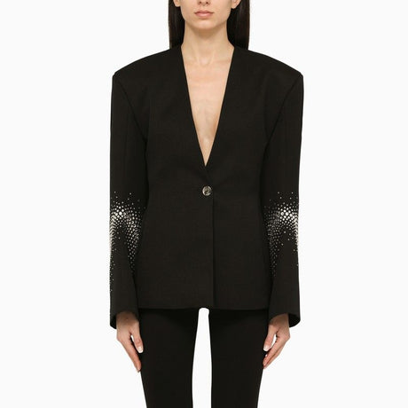 THE ATTICO One-Breasted Jacket with Rhinestones