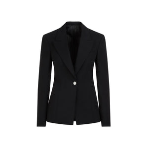 Sleek Black Wool Blazer for Women