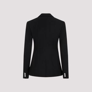 Sleek Black Wool Blazer for Women