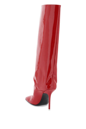 Red Patent Leather Square Toe Tube Boots for Women from THE ATTICO