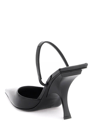 THE ATTICO Black Faux Leather Slingback Pumps for Women - SS24 Collection