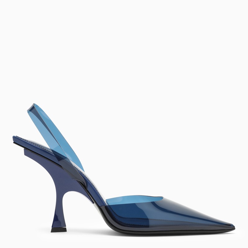 Electric Blue Pointed PVC Slingback for Women