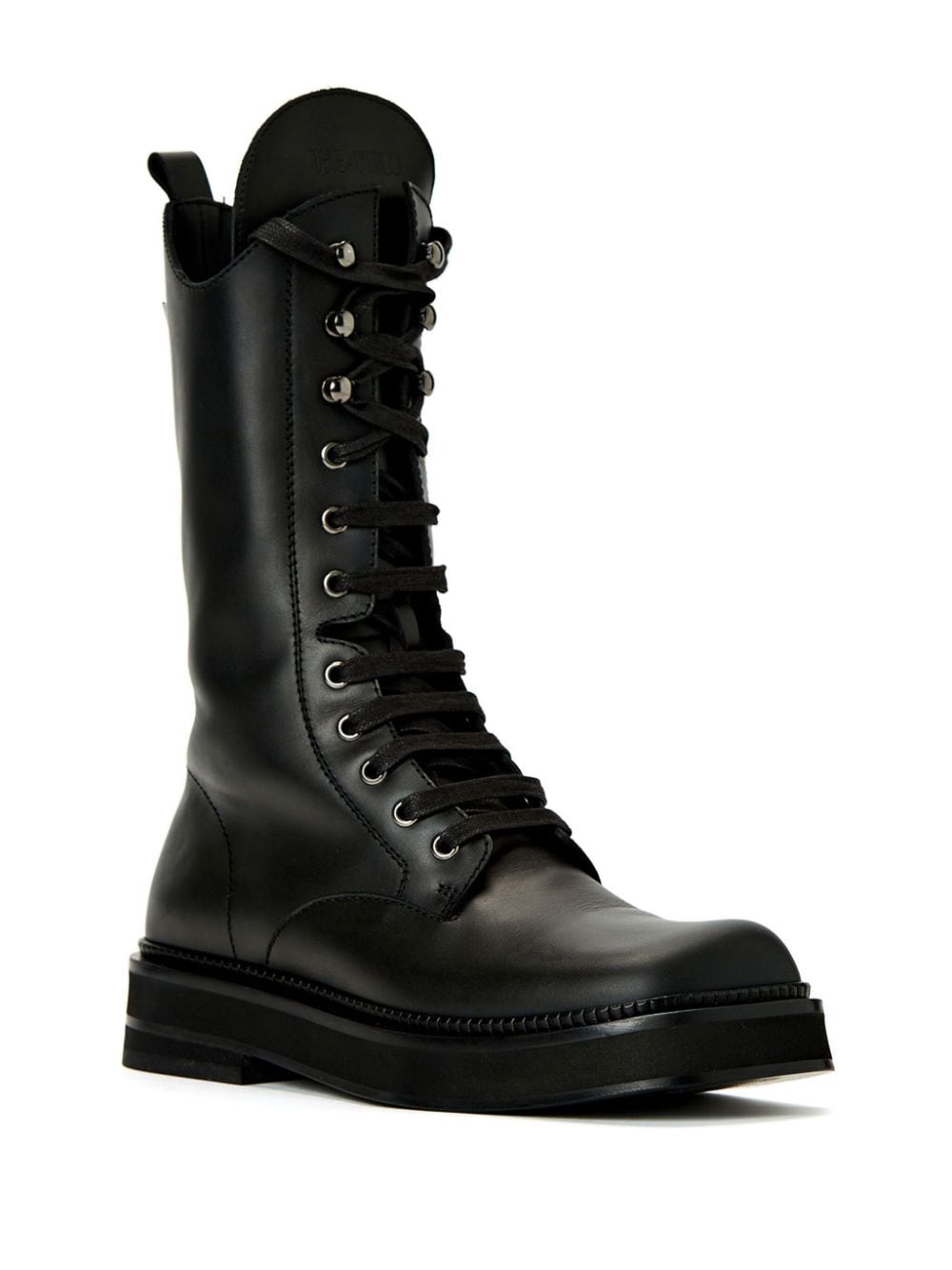 THE ATTICO Women's Black Leather Biker Boots for SS24