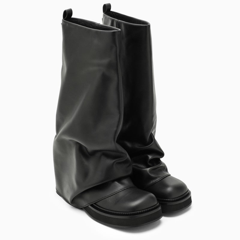 Black Leather Combat Boots for Women - SS24 Collection