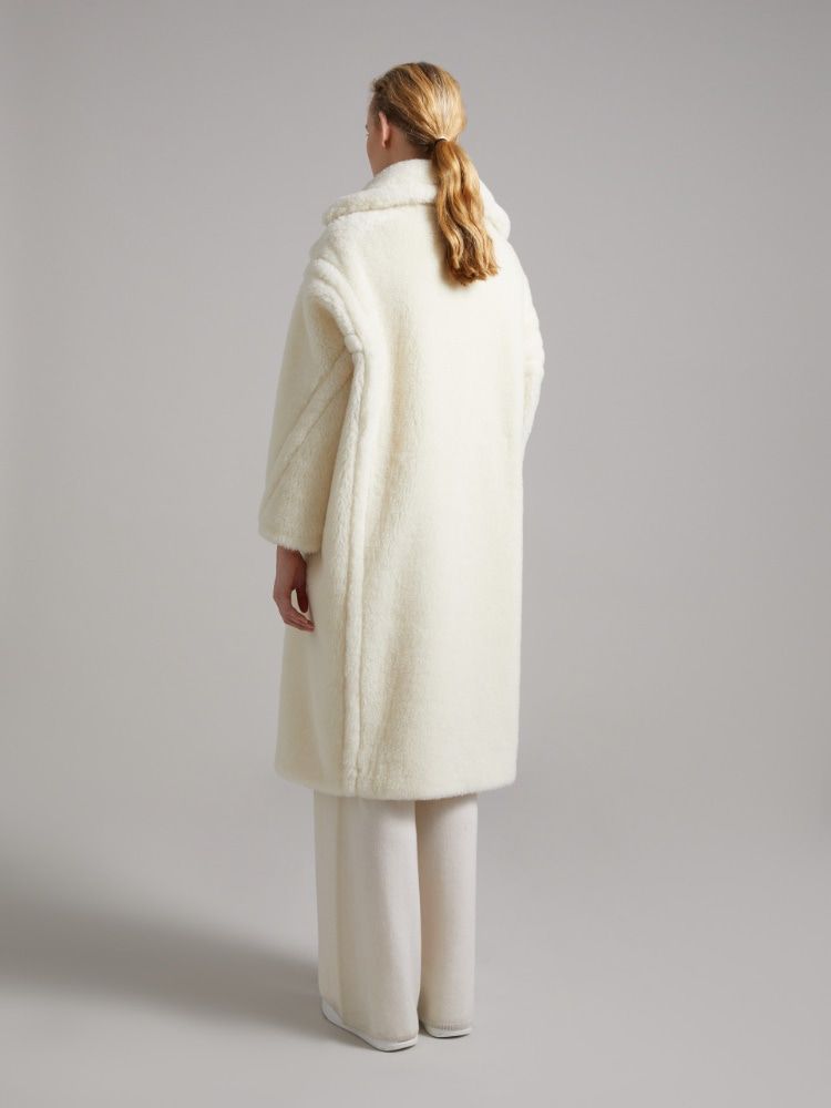 羊駝羊毛絲質夾克 - 白色