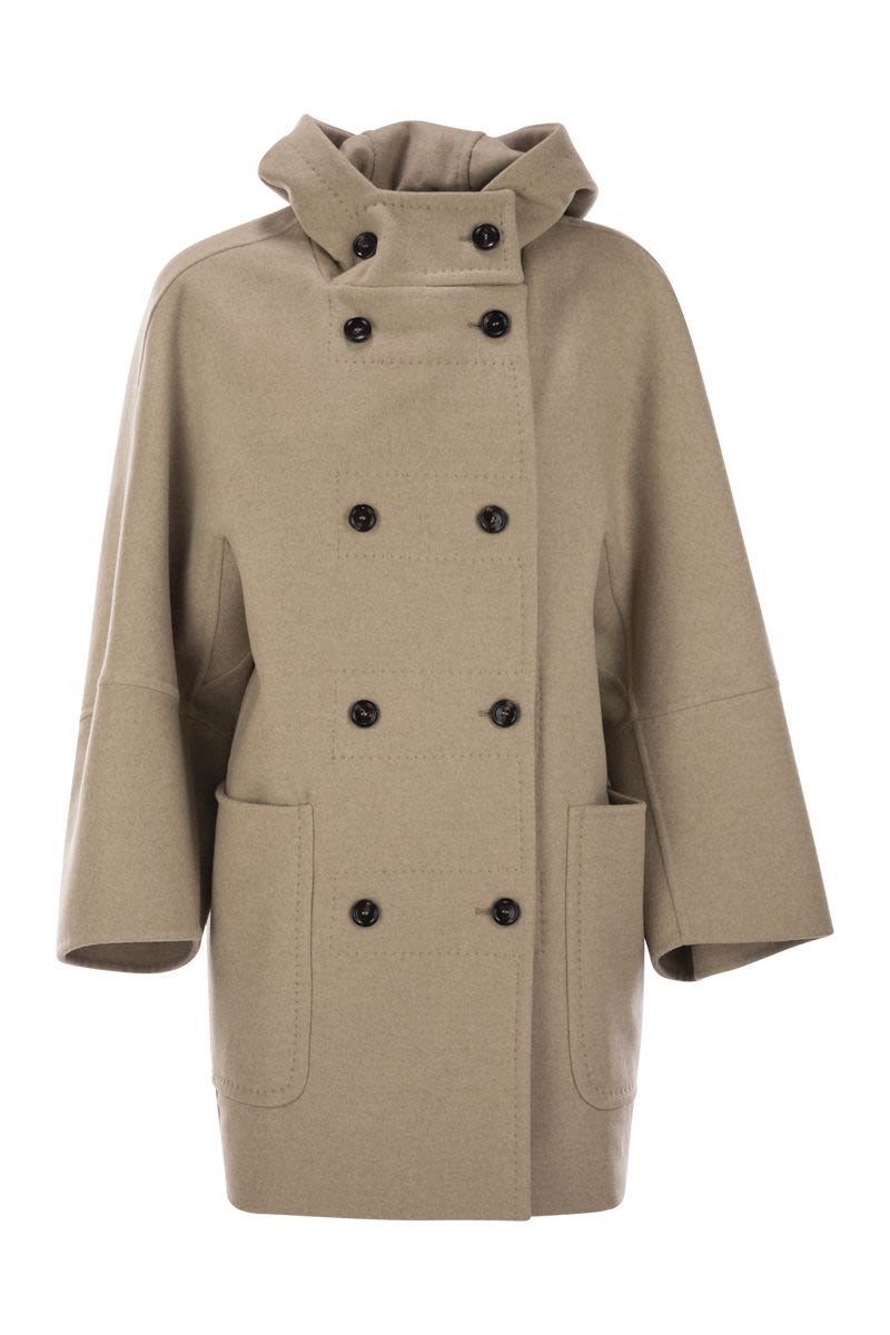 MAX MARA Wool and Cashmere Double-Breasted Mini Parka Jacket