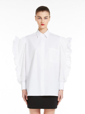 قميص بليادي أنيق باللون الأبيض الكلاسيكي للنساء