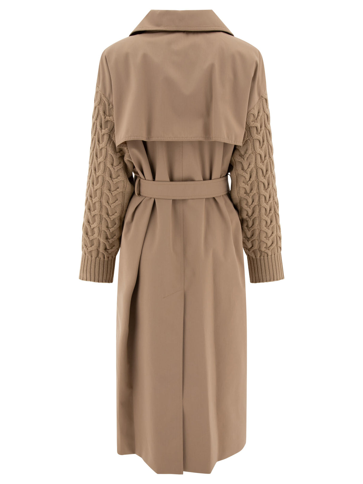 MAX MARA Classic Beige Trench Coat in Water-Repellent Wool Blend