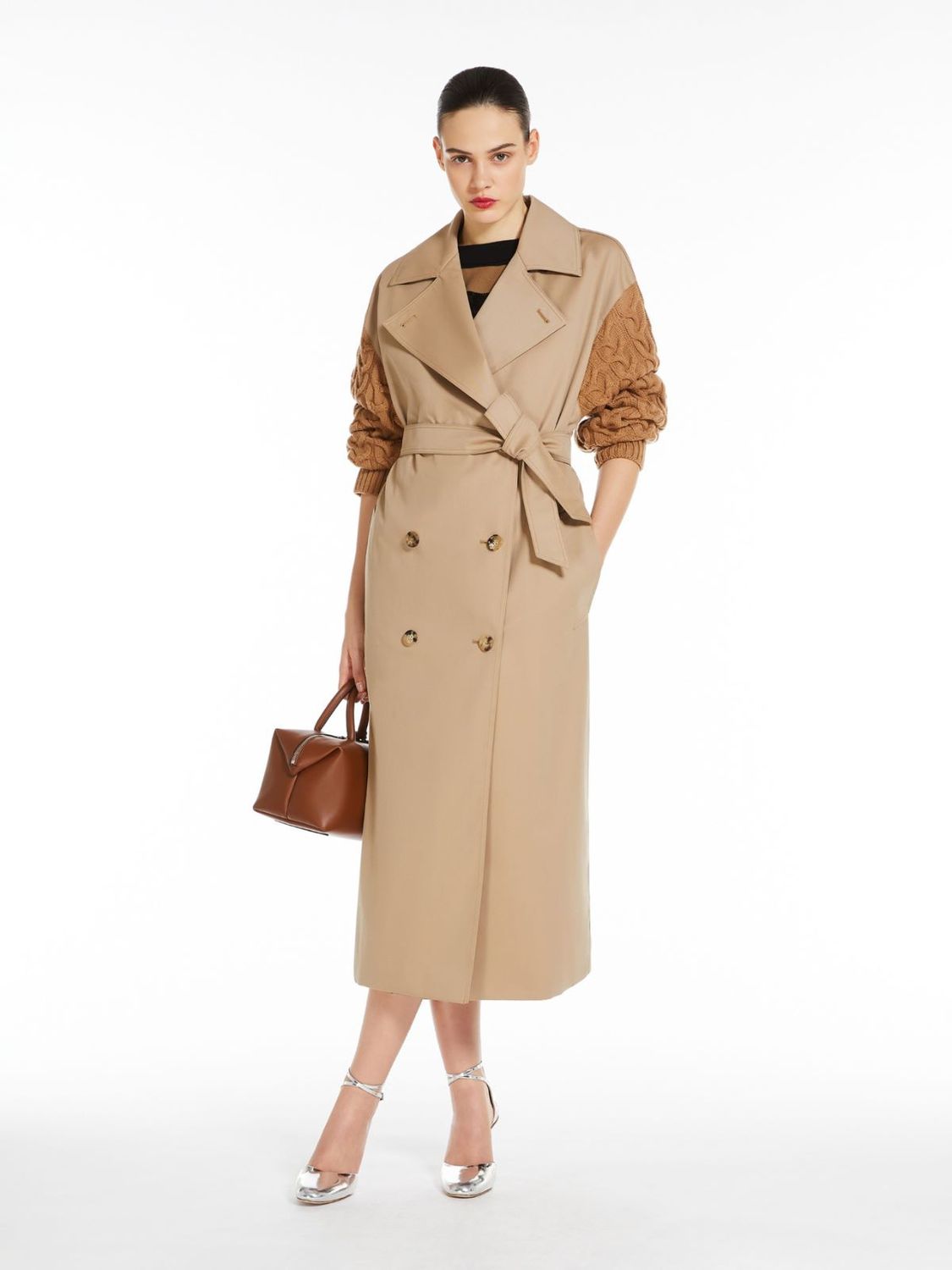 MAX MARA Elegant Camel Wool-Cotton Overcoat