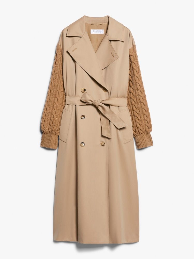 MAX MARA Elegant Camel Wool-Cotton Overcoat