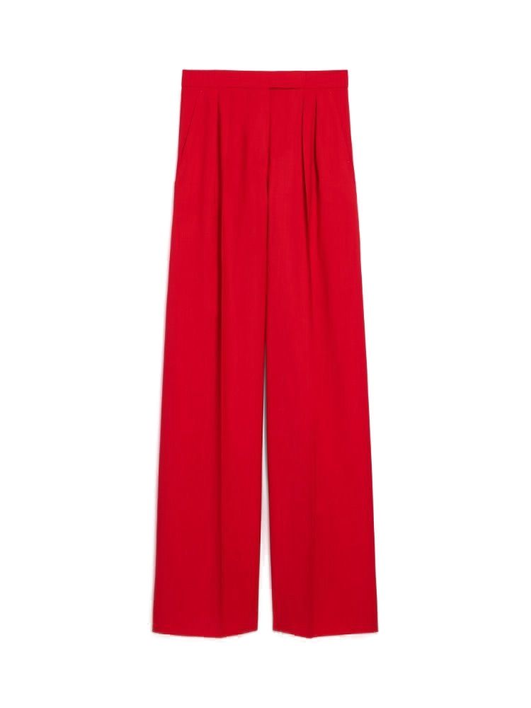 MAX MARA Classic Red Wool Trousers for Women