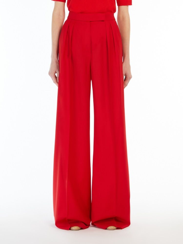 MAX MARA Classic Red Wool Trousers for Women