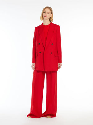 MAX MARA Classic Red Wool Trousers for Women