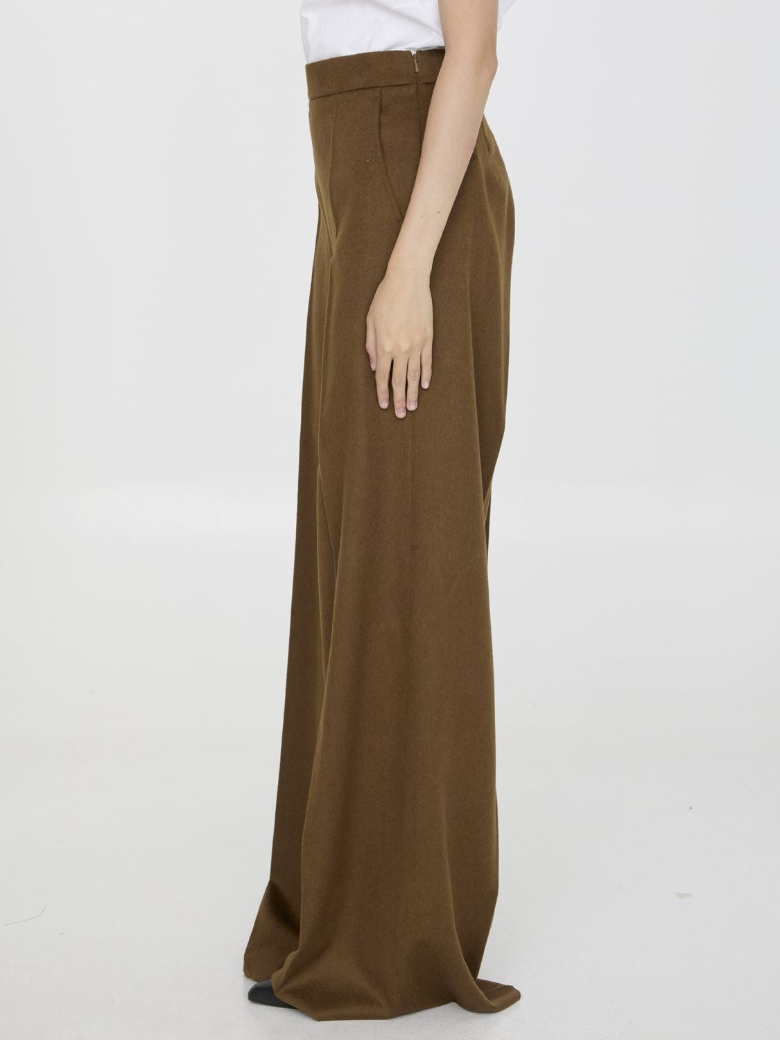 MAX MARA Wide-Leg Trousers with Pleats - Regular Fit