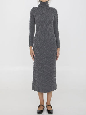 MAX MARA High-Neck Wool and Cashmere Blend Dress