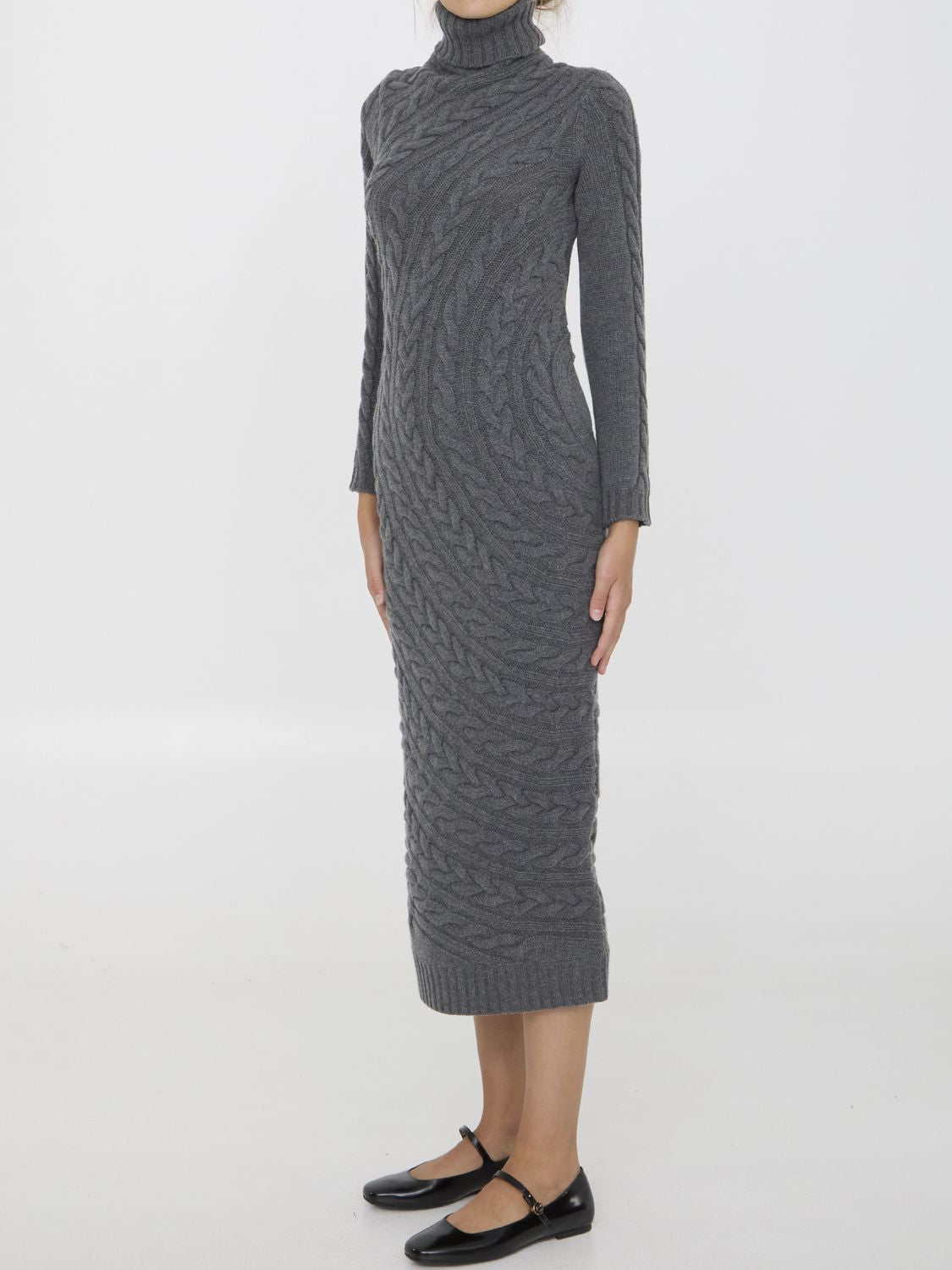 MAX MARA High-Neck Wool and Cashmere Blend Dress