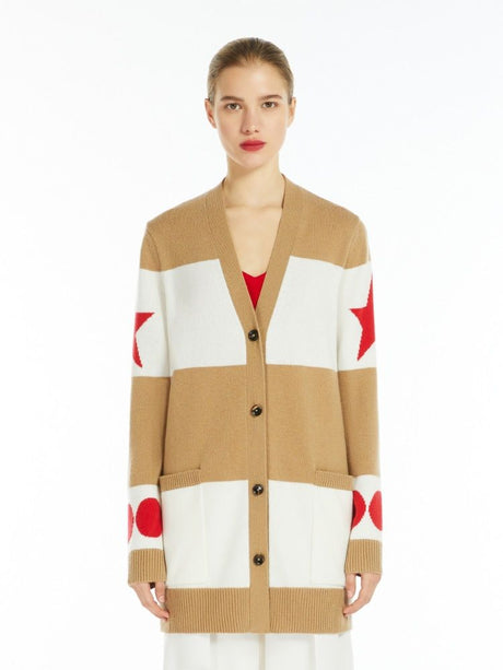 MAX MARA Elegant Beige V-Neck Cardigan for Women