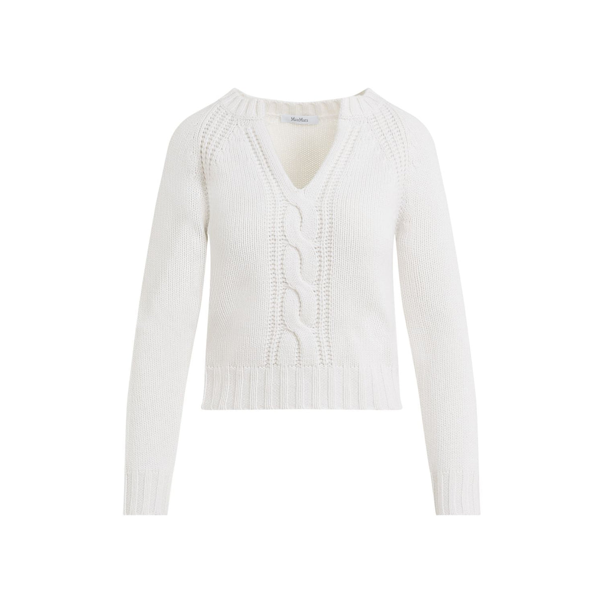 MAX MARA V-Neck Cable Sweater