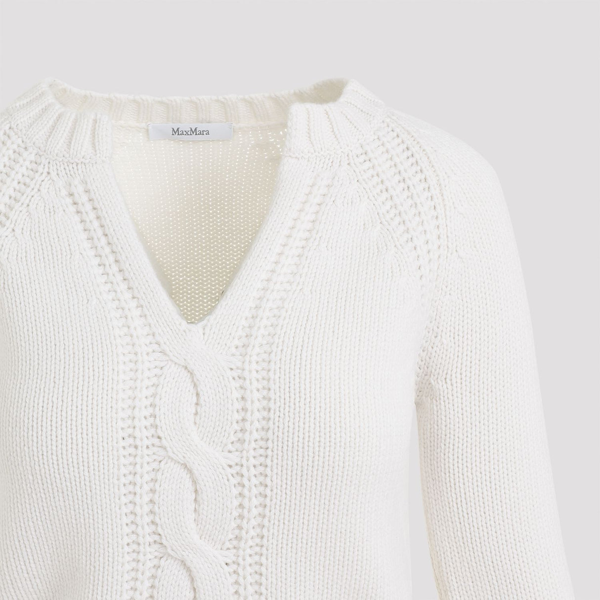 MAX MARA V-Neck Cable Sweater