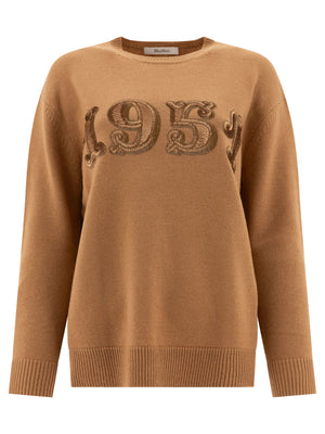 MAX MARA Relaxed Fit Wool and Cashmere Sweater with Sequins