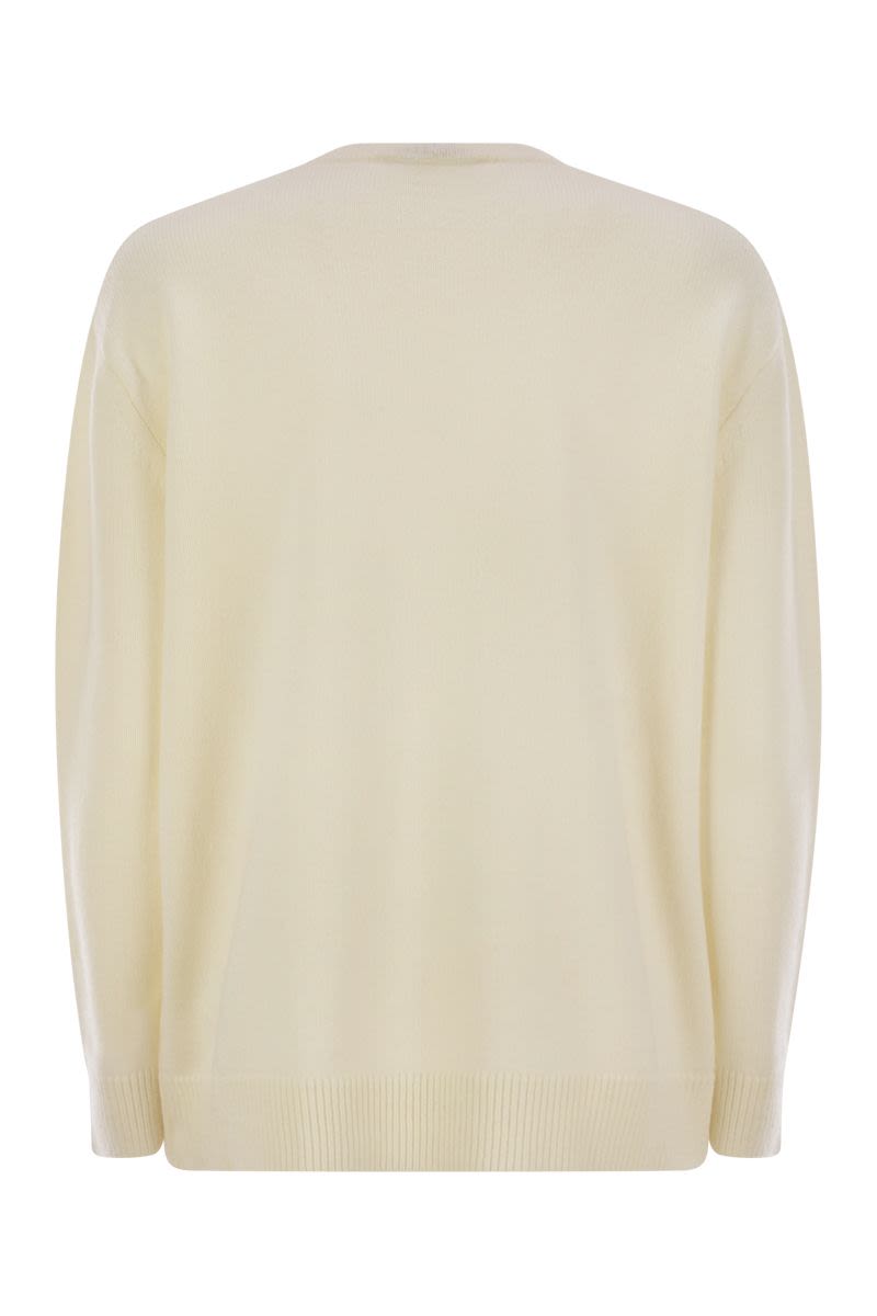 MAX MARA Luxurious Wool & Cashmere Pullover with Sequin Motif