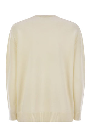 MAX MARA Luxurious Wool & Cashmere Pullover with Sequin Motif