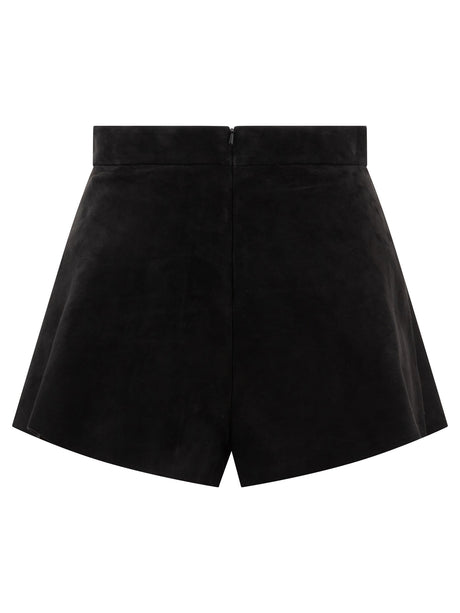 MAX MARA High Rise Suede Mini Shorts