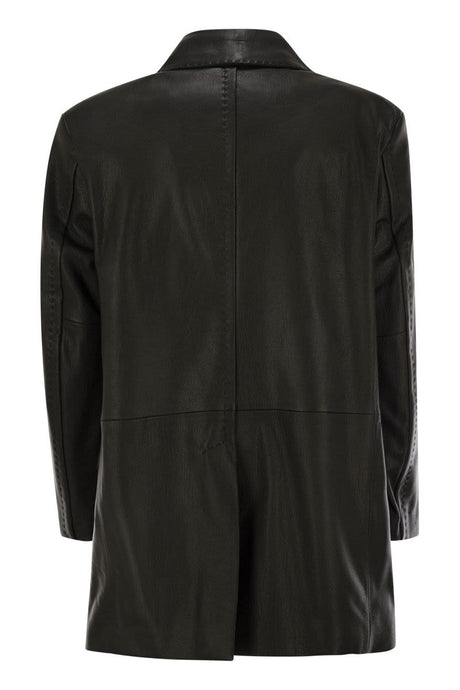 MAX MARA Nappa Leather Oversized Blazer Jacket for Women